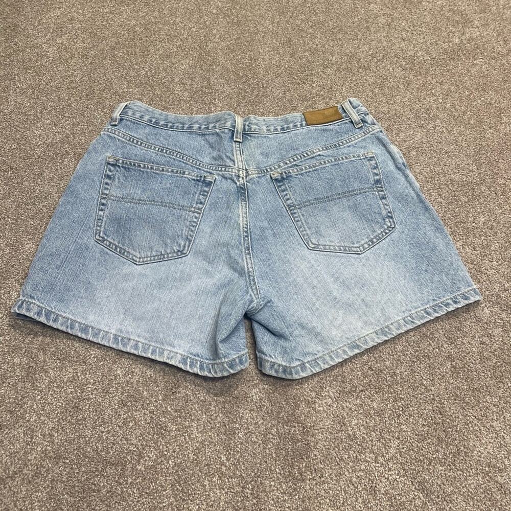Y2K 00s mcbling Preppy micro mini denim short sz 12 Tommy Hilfiger Boyfriend